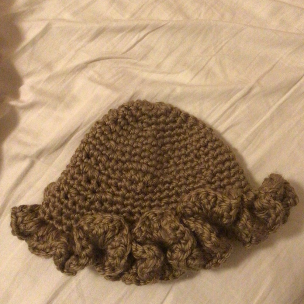 Handmade crotchet ruffle bucket hat